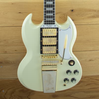 Gibson 1963 Les Paul SG Custom Reissue Maestro Vibrola Classic White 406983 image 3