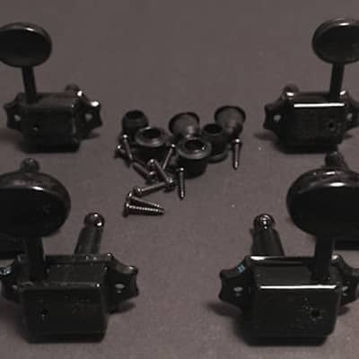 Guitar Parts WILKINSON Vintage Round Style - 3 Per Side 3x3 - TUNERS SET - Black image 1