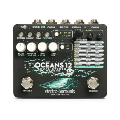 Electro-Harmonix Oceans 12 Dual Stereo Reverb pedal