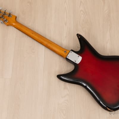 1960s Teisco K3-L Shark Fin Vintage Guitar Red Sunburst image 12