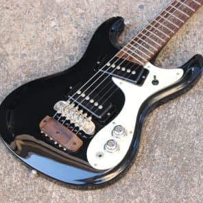 1995 Mosrite Mini MIJ Rare Electric Travel Short Scale Guitar (Black) image 1