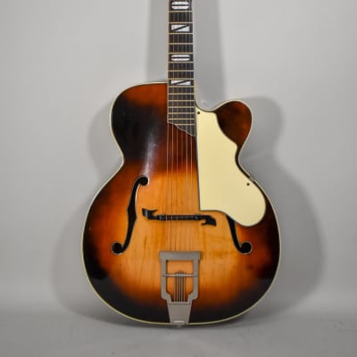 Circa 1955 Kay K-21 Sunburst Finish Vintage Archtop Guitar w/HSC for sale