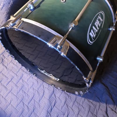 18" Mapex Marching Bass Drum Teal Fade (w/Randall May Carrier) image 7