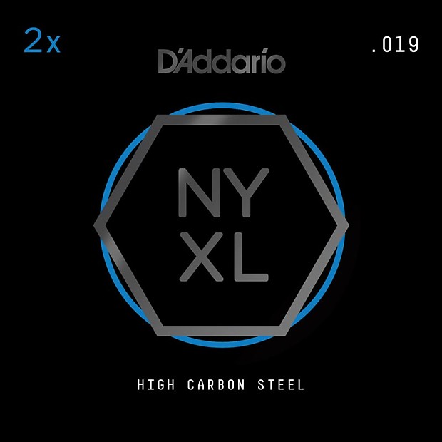 D'Addario NYXL 2-Pack Plain Steel Guitar Strings .019 image 1