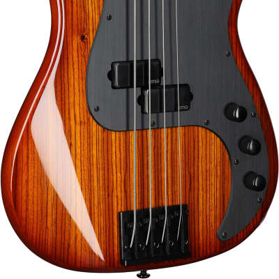 Schecter P-4 Exotic Electric Bass, Faded Vintage Sunburst image 4