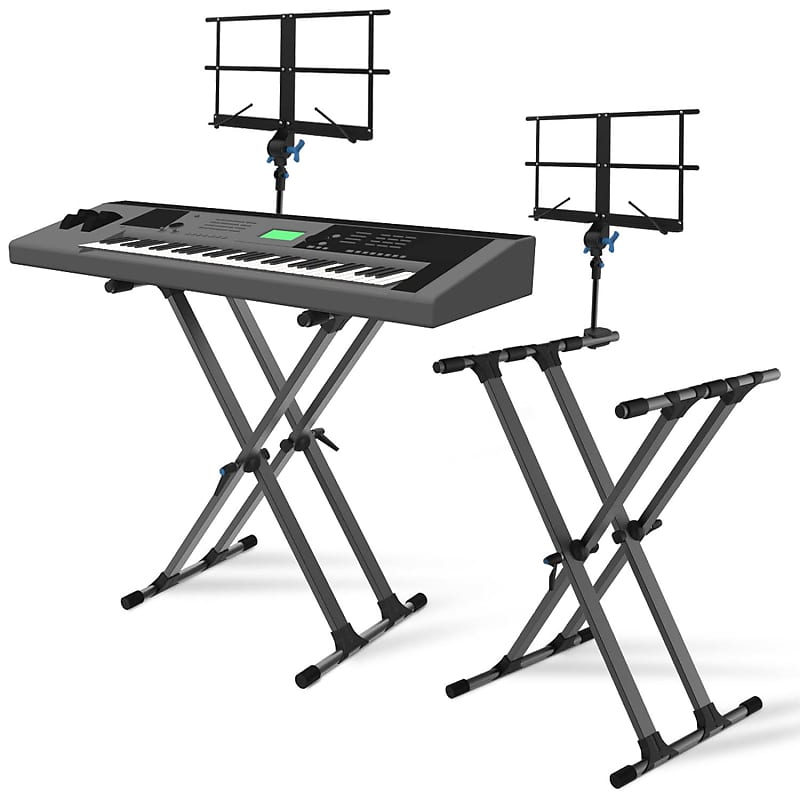 IA Stands ECT11 Double X Keyboard Stand + Sheet Music Mount Reverb