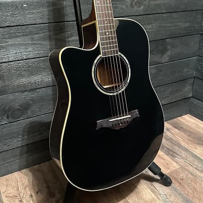 Wood Song DCE Left Handed Black Dreadnought Acoustic-Electric Guitar image 2