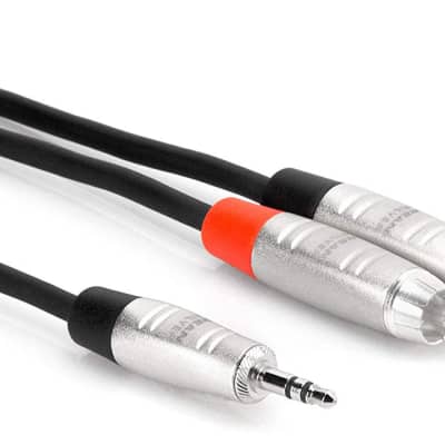 Hosa CMR-210 3.5 mm TRS to Dual RCA Stereo Breakout Cable, 10 Feet