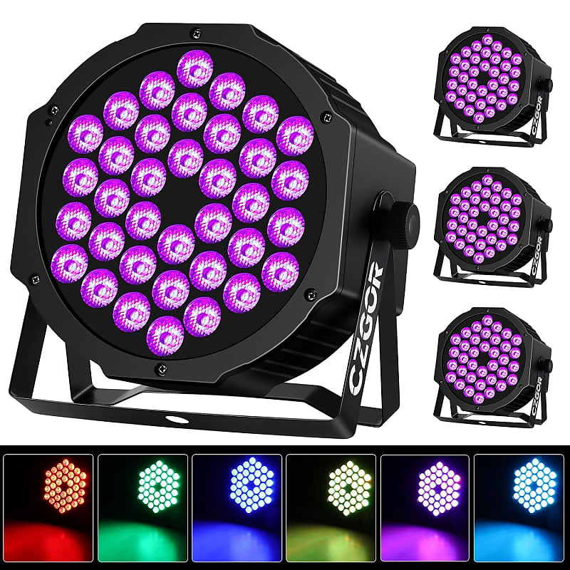 Stage Lights 36 LED Par Lights with Wireless Remote Sound Activated DMX  Control for DJ Party Effect Lighting 