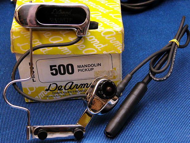 Vintage Rowe Industries DeArmond model 500 Mandolin Pickup Arch Flat Top Monkey Stick IOB 6.25K