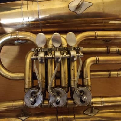 tuba "ES" Soviet 3 Valves Brass Pipe Wind Instrument USSR Vintage and Rare image 5