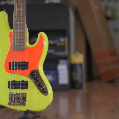 Fender MonoNeon Jazz Bass V - Neon Yellow and Orange image 11