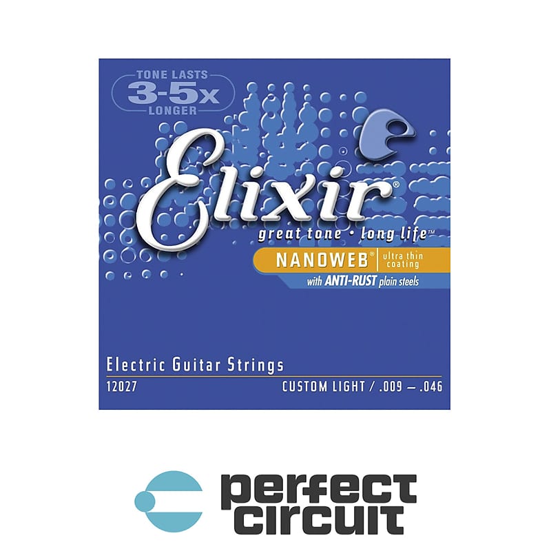 Elixir 12027 Nanoweb Custom Light Electric Guitar Strings | Reverb UK