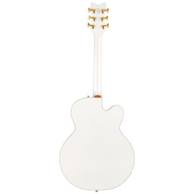 Gretsch G6136TG-LH Players Edition Falcon Hollow Body 6-String Electric Guitar - Left-Handed (White) Bundle with Gretsch G9500 Jim Dandy Acoustic Guitar (Frontier Stain) image 4