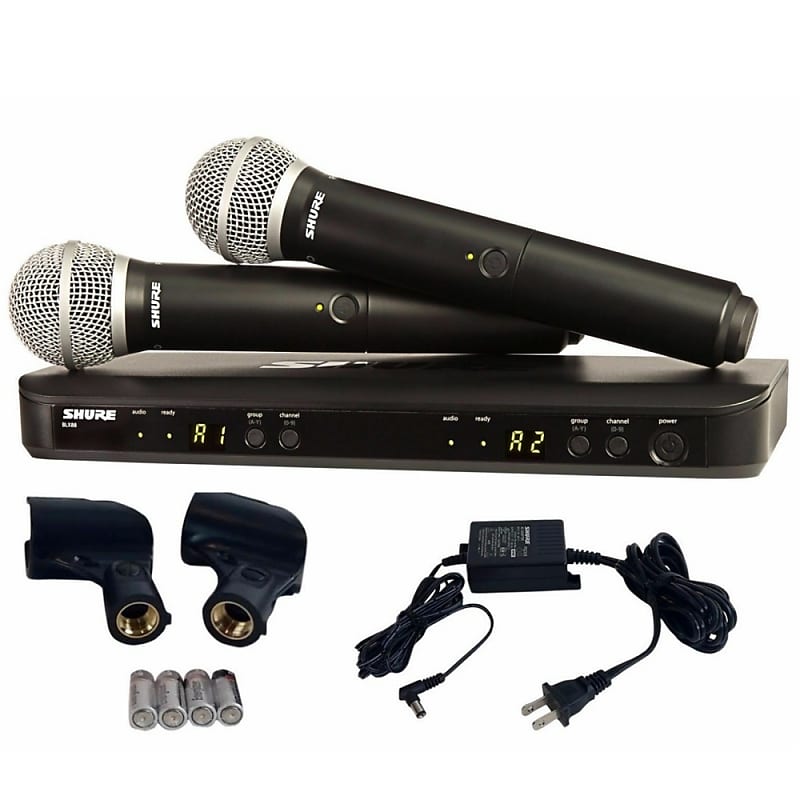 SHURE BLX288 B58 Dual Receiver 2 Handheld Wireless Mic System