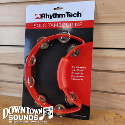 Rhythm Tech Solo Tambourine - Red with Nickel Jingles image 1