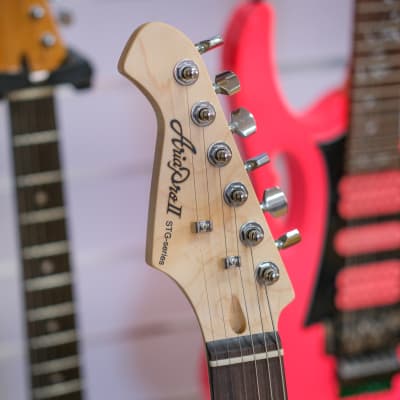 Aria Pro II STG Series Left Handed Electric Guitar (Black)