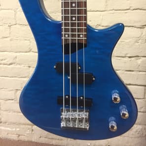 Washburn T14Q Electric Bass Trans Blue Quilt | Reverb