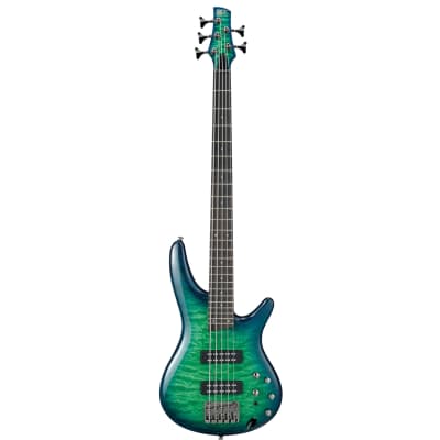 Ibanez SR405EQMSLG 5-String Quilted Maple Electric Bass - Surreal Blue Burst Gloss image 1