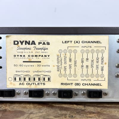 Dynaco PAS-3 Stereo Preamplifier 1963 - Gold / Brown w/ Original Box image 7
