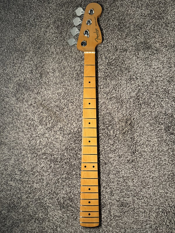 Fender American Professional ii Precision Bass Neck - Maple with Deluxe "F" Tuning Machines and Stealth String Retainer image 1
