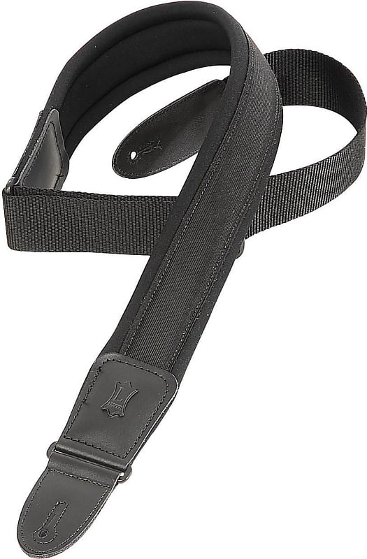 Levy's PM48NP2-BLK 2" Padded/Stretch Neoprene Comfort Bass/Guitar Strap - Black image 1
