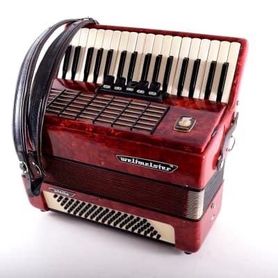 Rare Top Quality German Made LMM Piano Accordion Weltmeister Stella - 80 bass + Hard Case & Shoulder Straps - from the golden era image 3