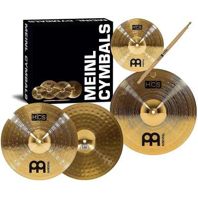 Meinl HCS1314+10s HCS Three for Free Box Set 13/14/10" Cymbal Pack with Sticks, Lessons
