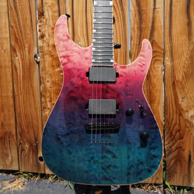 ESP USA M-II NTB NT Wild Berry Fade 6-String Electric Guitar w/ Black Tolex Case image 6