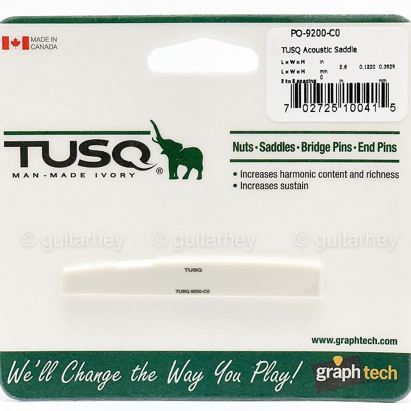 NEW Graph Tech PQ-9200-C0 TUSQ Acoustic Saddle Compensated 1/8" Taylor Acoustic image 1