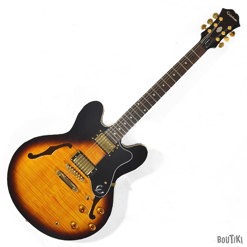 Epiphone ES-335 Dot Deluxe Flame 2004 Sunburst | Reverb