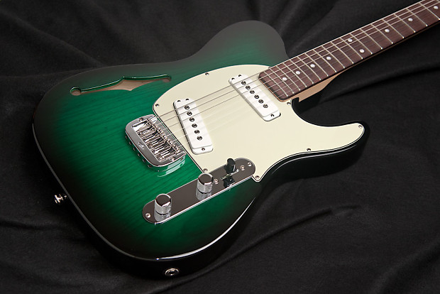 G L ASAT Special Semi Hollow Green Burst