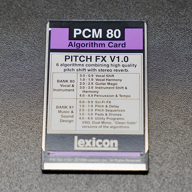 Lexicon PCM80 Pitch FX V1.0 Algorithm Card Reverb