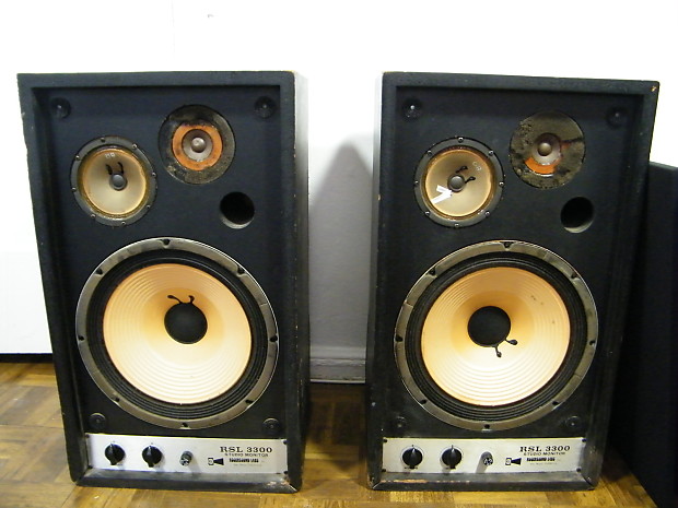 RSL Rogersound Labs 3300 Model Studio Monitors 1970 s Rare 3 Way JBL Clone Made In USA Vintage