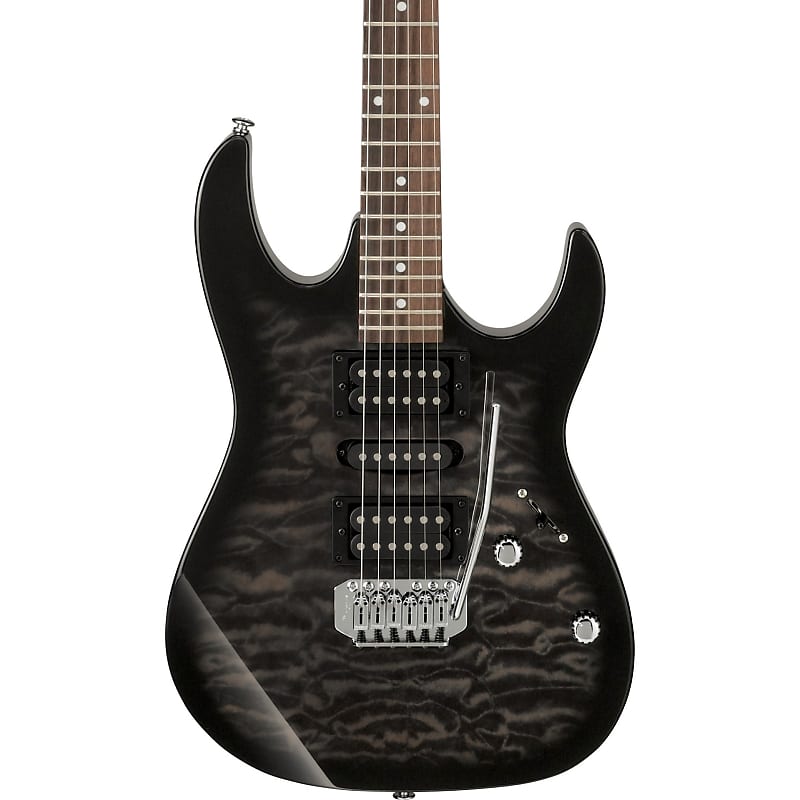 Ibanez GRX70QA Gio RX 6-String Electric Guitar - Transparent Black image 1