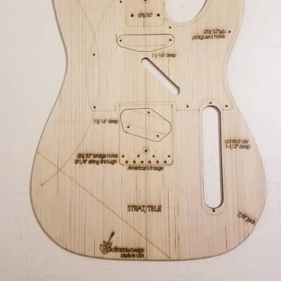 Guitarsbydesign Hybrid Strat/Tele Guitar Body Template 2020 image 1