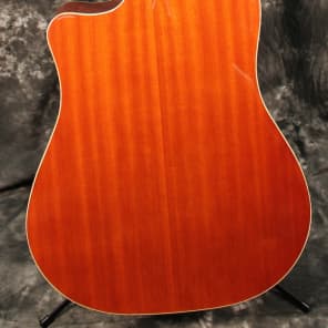2015 Fender T-Bucket 300 CE Cutaway Acoustic-Electric Dreadnought Guitar Amber - Trans Amber image 9