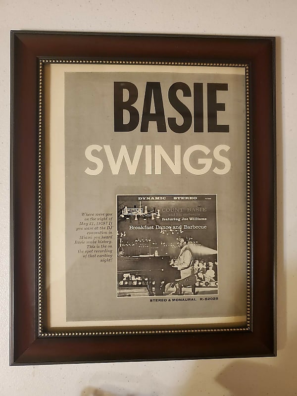 1959 Roulette Records Promotional Ad Framed Count Basie Breakfast Dance And Barbecue Album Original image 1