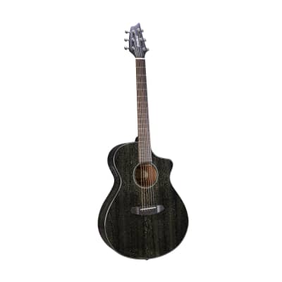 Breedlove Rainforest S Concert CE African Mahogany Soft Cutaway 6-String Acoustic Electric Guitar with  Fishman Presys I Electronics (Black Gold) image 4