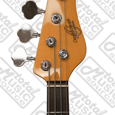 Oscar Schmidt by Washburn P-Style Electric Bass Guitar, Trans Red, OSB-400C TR image 10
