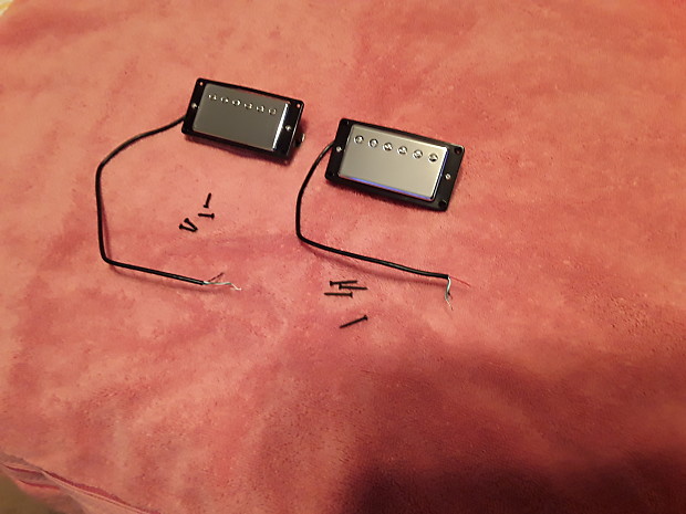 Gibson 490R, 498T Chrome Cover Pickup Set 4 Wire With Rings, Screws,  Springs. 2015