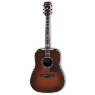 Ibanez AVD10 Thermo Aged Dreadnought Acoustic, Brown Violin Sunburst image 1