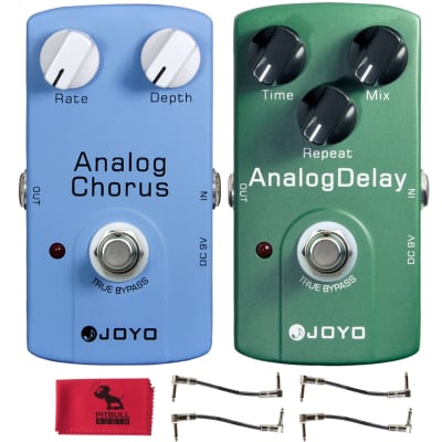 JOYO JF-37 Chorus & JF-33 Delay Pedals w/ Cables, Cloth for sale