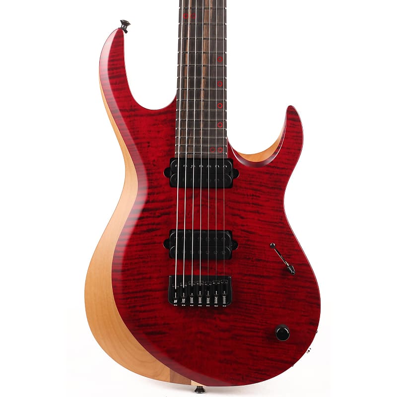 Kiesel Aries Neck-Through 7-String Transparent Red Flame Top Used