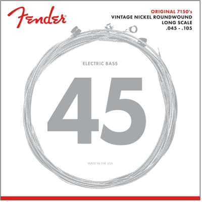 Fender 7150 Pure Nickel Bass Strings - Long Vintage Nickel Roundwound 45-105 image 3