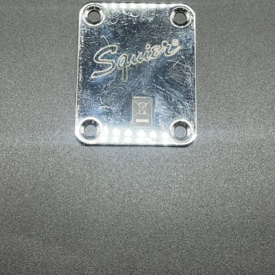 Used Squier by Fender  Chrome Neck Plate part for guitar image 3