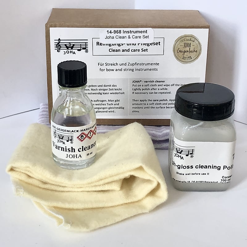 JOHA Josef Hammerl German Violin Cleaner Polish with Cloths, Reverb