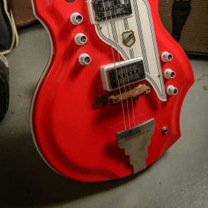 Rick Nielsen's 1962-64 National Glenwood 95 Map Guitar in Vermillion Red image 5