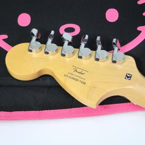 Beautiful Fender Hello Kitty Licensed Stratocaster Guitar with Black & Pink Hello Kitty Gig Bag! image 20