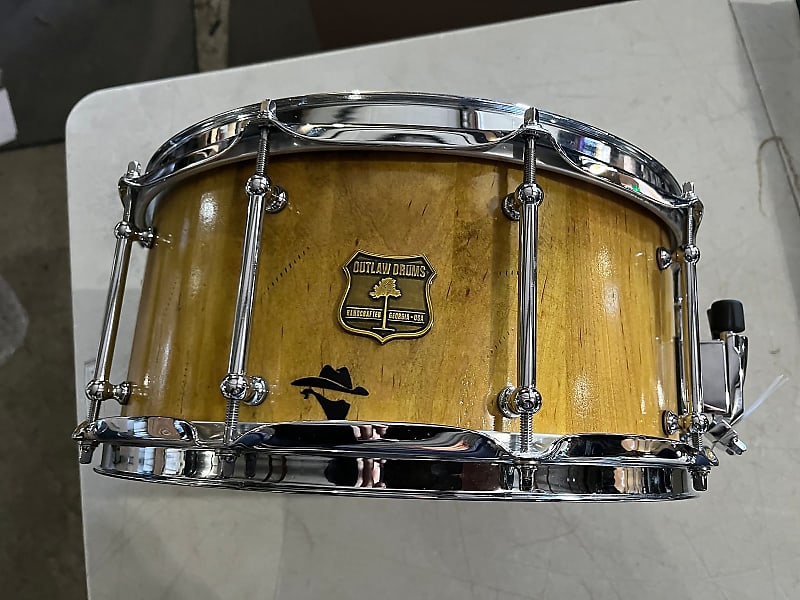 Outlaw Drums 7x14 Bandit Solid Maple Stave Snare Drum  2019 Honey Maple image 1